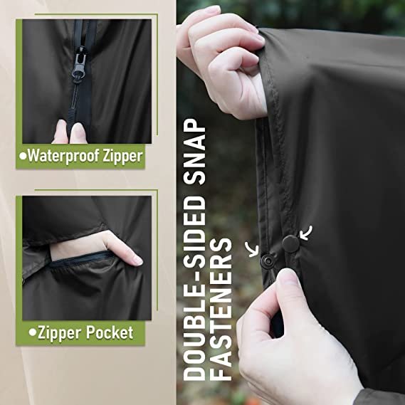 Rain Poncho Jacket Coat Hooded for Adults with Pockets